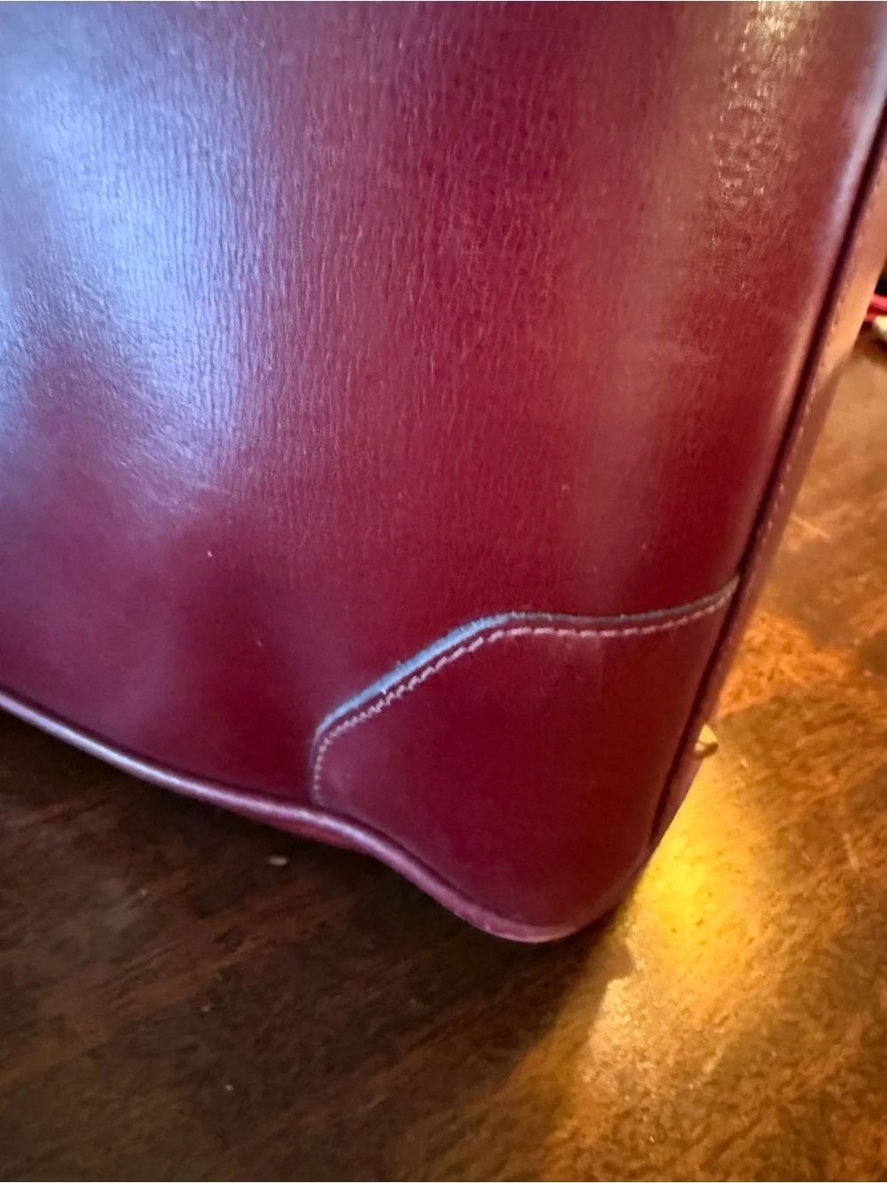 Vintage Leandro Firenze Italian Burgundy Leather Handbag Satchel Briefcase Locks